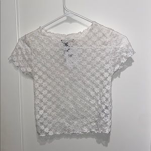 Floral mesh crop top